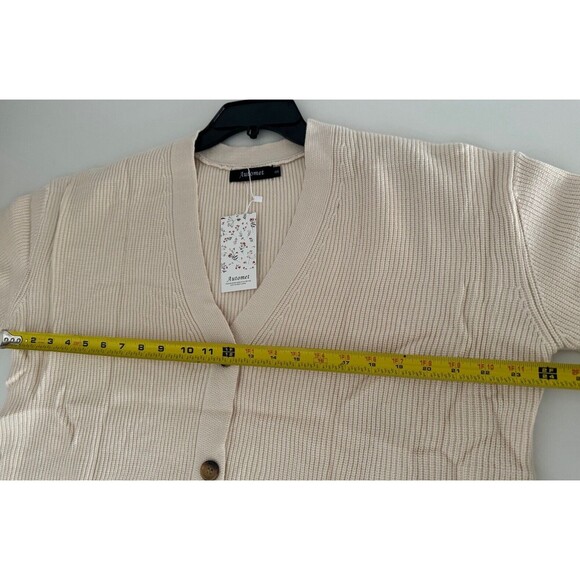 Womens Oversized Cardigan Sweater Fall Outfit Cloth Fashion V neck Small Apricot - Picture 16 of 16